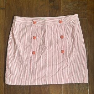 Vineyard vines women’s pink coral seersucker strips sailor button skirt size 6